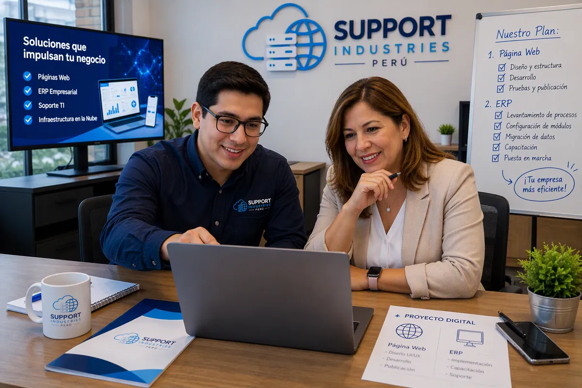 Equipo de Support Industries trabajando con un cliente